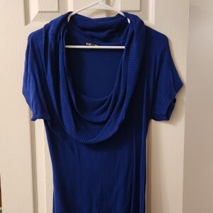 Express Women's Cowl Neck Sweater in Vibrant Blue